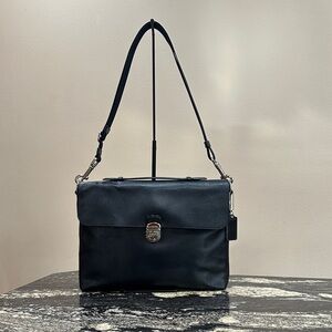 Like New Coach “Beckett” Black🖤Leather Briefcase, Messenger Flap, Crossbody